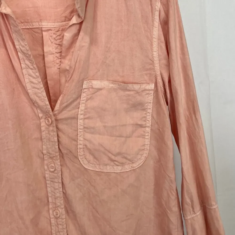 CLOTH & STONE Shirttail Button Down Shirt Long Sleeve Tencel Pink Size S - Picture 5 of 9